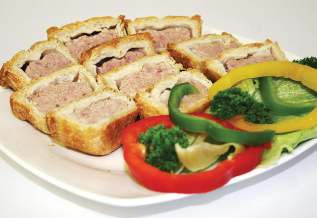 A pork pie dish from our buffet selection 